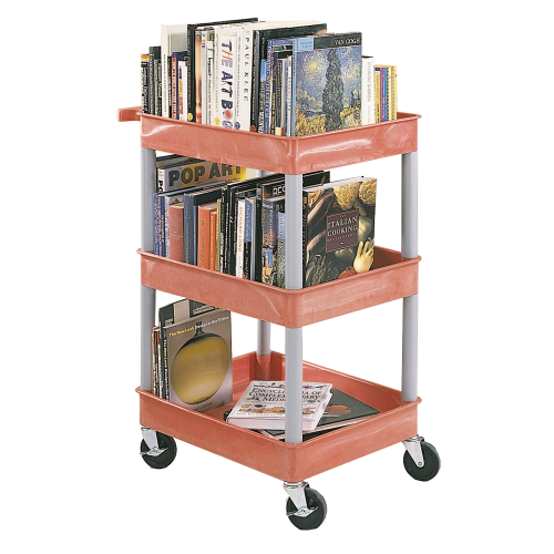 CleverCart Bücherwagen mit 3 Wannen