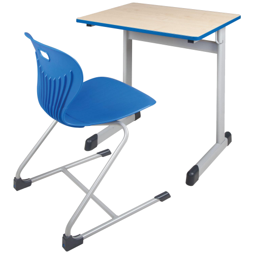 Einer-Schülertisch 70x55 cm Modell T, Melaminharz-beschichtete Tischplatte mit PU-Kante